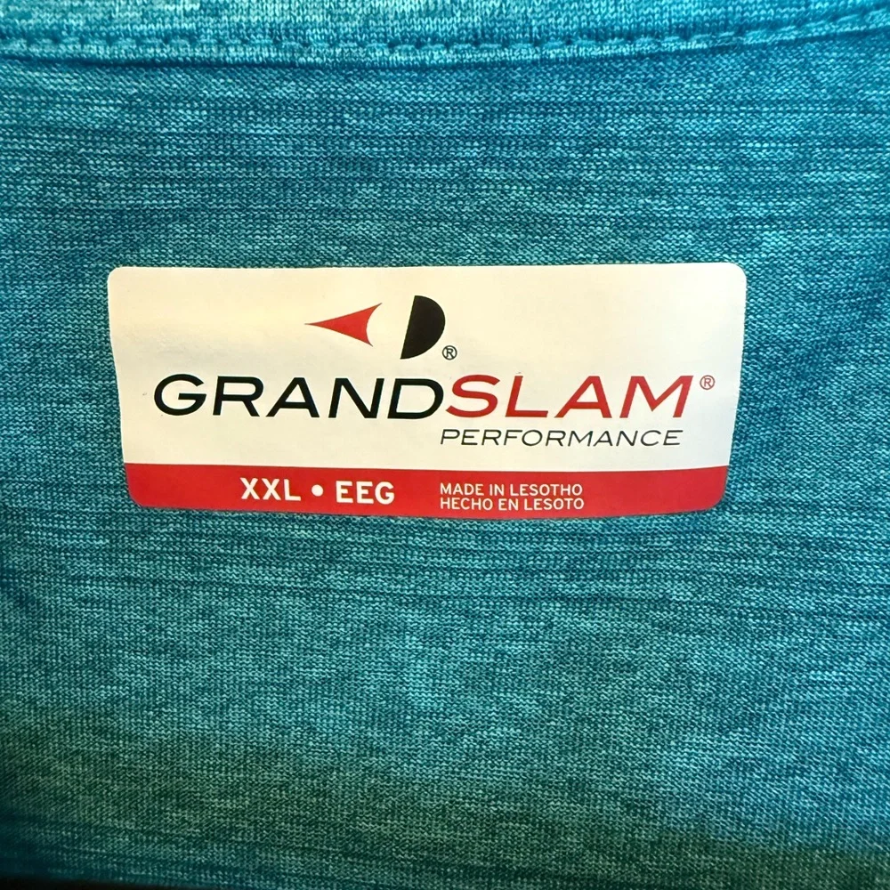 Grand Slam Men's Teal Polo Shirt, Sleeve and Collared solid Golf Shirt